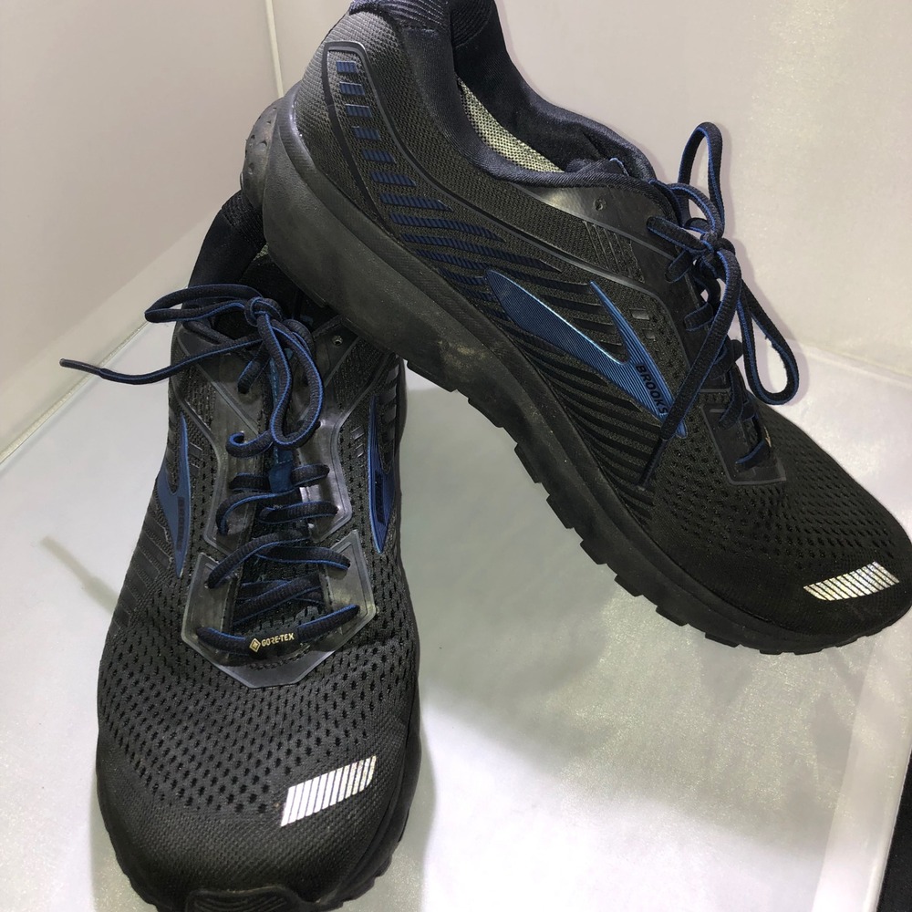 Brooks Ghost 12 GTX Mens Running Shoes Black Blue Gore-Tex 1103111D064 Size 12